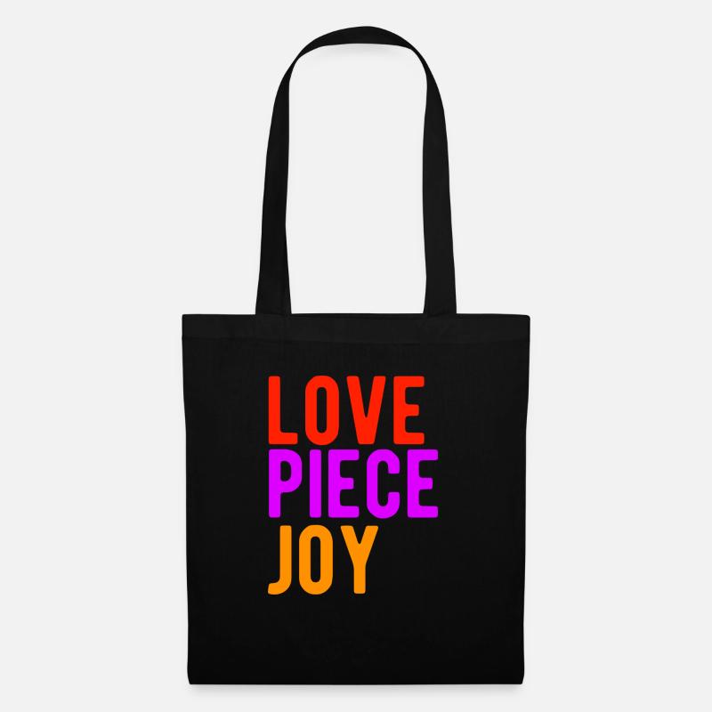 love piece joy - Stoffbeutel - Schwarz