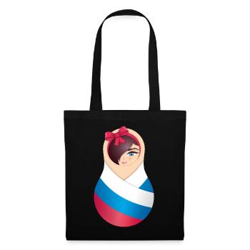 Matroschka Olga – Team Russia - Stoffbeutel - Schwarz - Vorne