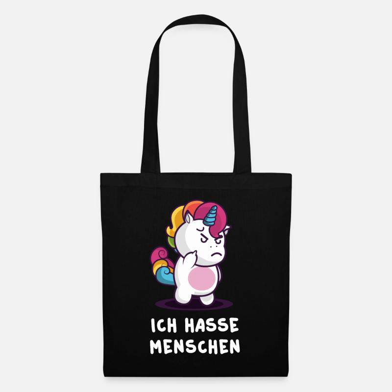 ICH HASSE MENSCHEN - Stoffbeutel - Schwarz