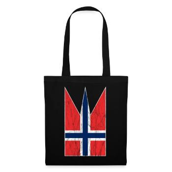 Norway Flag Vintage Scandinavian Cross - Tote Bag - black - Front