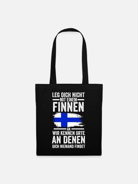 Finnland Finne Finnisches - Stoffbeutel - Schwarz