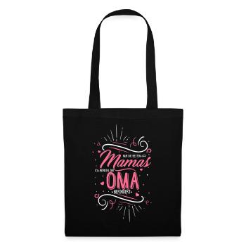 Zukünftige Oma Grossmutter Geschenkidee - Stoffbeutel - Schwarz - Vorne