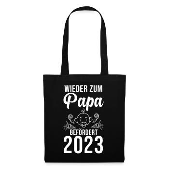 Vater 2023 Schwanger Werdender Papa - Stoffbeutel - Schwarz - Vorne