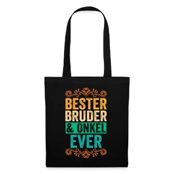Bruder und Onkel - Stoffbeutel - Schwarz - Vorne