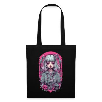 Okkultes Goth Girl Pastel Gothik Design - Stoffbeutel - Schwarz - Vorne