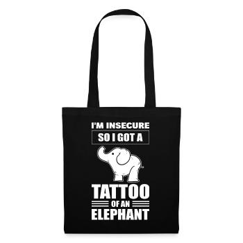 Elefant -Tattoo Wildtierbiologe - Stoffbeutel - Schwarz - Vorne