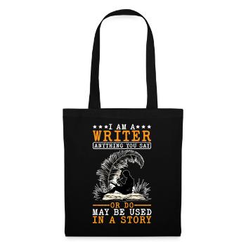 Tout ce que vous dites ou faites peut être utilisé dans une histoire 35 - Sac en tissu - noir - Devant