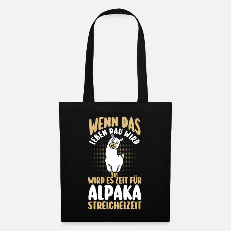 Alpaka - Stoffbeutel - Schwarz