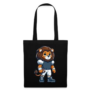 Cute American Football Player Lion - Tote Bag - black - Front