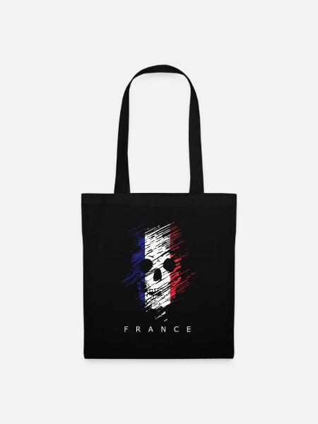 Frankreich Flagge Used Look Trikolore Paris Nizza - Stoffbeutel - Schwarz