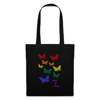 lgbtq butterflies Pride love and peace - Stoffbeutel - Schwarz - Vorne