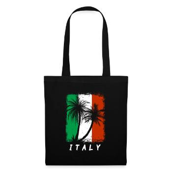 Drapeau de l’Italie Drapeau italien Vintage Look vieilli - Sac en tissu - noir - Devant