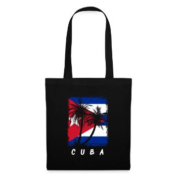 Kuba Flagge Karibik Urlaub Cuba Reise Havanna - Stoffbeutel - Schwarz - Vorne
