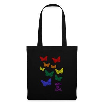 Regenbogen Rainbow LGBTQ CSD - Stoffbeutel - Schwarz - Vorne