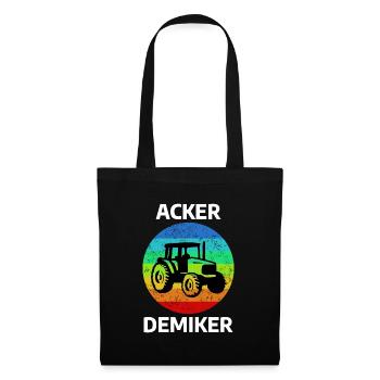 Acker-demiker Landwirtschaft Traktor - Stoffbeutel - Schwarz - Vorne