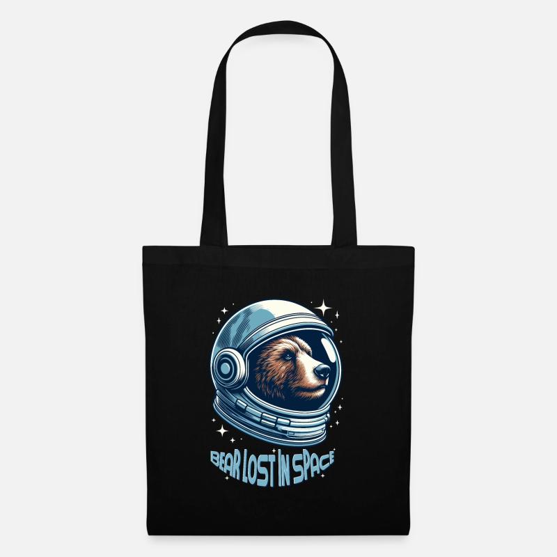 bear lost in space - Stoffbeutel - Schwarz