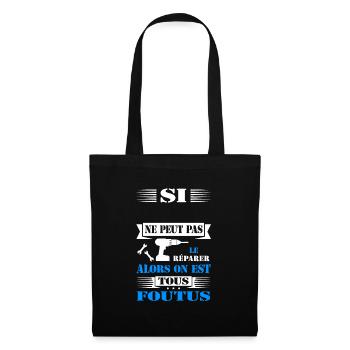 BRICOLEUR PERSONNALISABLE - Sac en tissu - noir - Devant