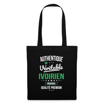 Authentique et véritable Ivoirien - Original - Sac en tissu - noir - Devant