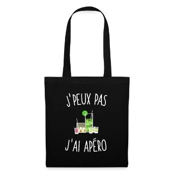 J'peux pas j'ai apéro - Sac en tissu - noir - Devant