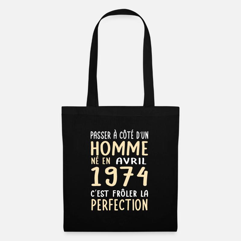 50-jähriges Jubiläum - Geboren im April 1974 - Stoffbeutel - Schwarz