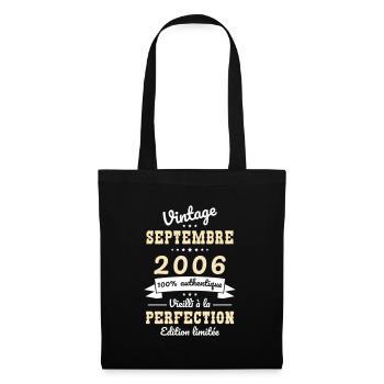 18th Birthday - Vintage - September 2006 - Tote Bag - black - Front
