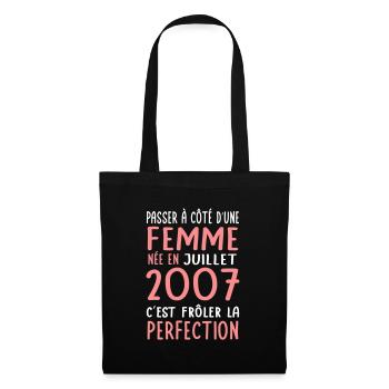 18th birthday - born in July 2007 - Tote Bag - black - Front