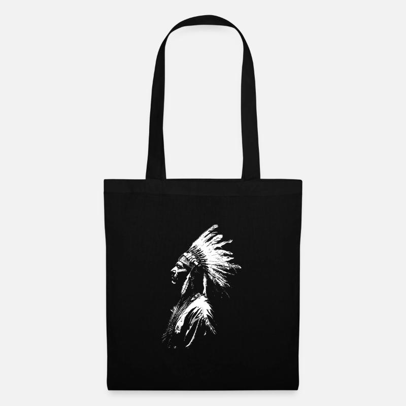 Native American silhouette - Tote Bag - black