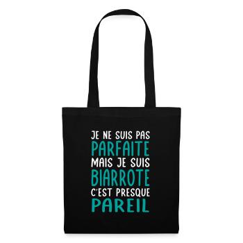 Je ne suis pas parfaite mais je suis Biarrote - Sac en tissu - noir - Devant
