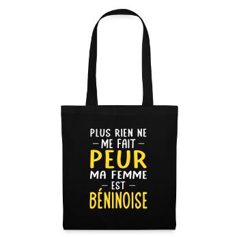 Rien ne me fait peur ma femme est Béninoise - Sac en tissu - noir - Devant