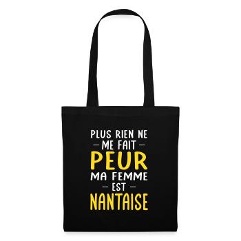 Rien ne me fait peur ma femme est Nantaise - Sac en tissu - noir - Devant