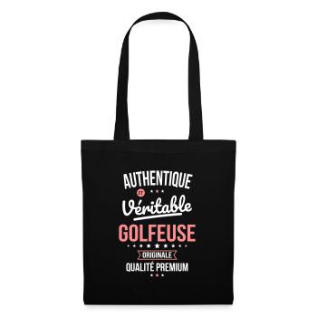 Authentique et véritable golfeuse - Originale - Sac en tissu - noir - Devant