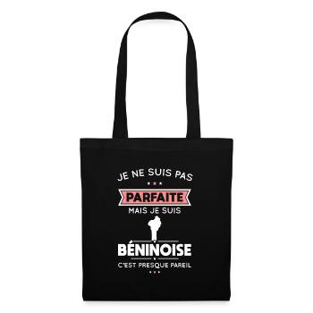 Je ne suis pas parfaite mais je suis Béninoise - Sac en tissu - noir - Devant