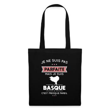 Je ne suis pas parfaite mais je suis Basque - Sac en tissu - noir - Devant