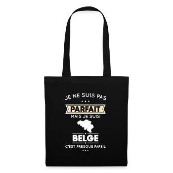 Je ne suis pas parfait mais je suis Belge - Sac en tissu - noir - Devant