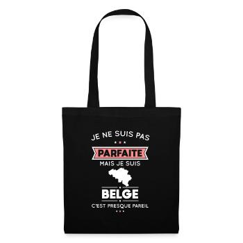 Je ne suis pas parfaite mais je suis Belge - Sac en tissu - noir - Devant