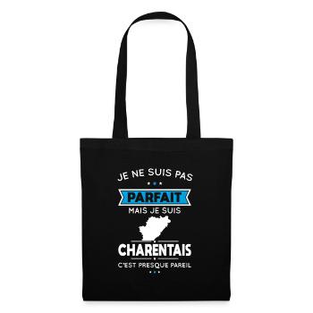 Je ne suis pas parfait mais je suis Charentais - Sac en tissu - noir - Devant