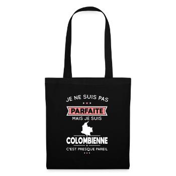Je ne suis pas parfaite mais je suis Colombienne - Sac en tissu - noir - Devant