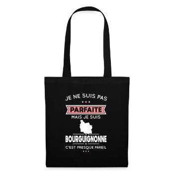 Je ne suis pas parfaite mais je suis Bourguignonne - Sac en tissu - noir - Devant