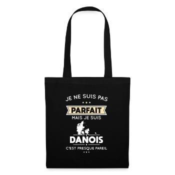 Je ne suis pas parfait mais je suis Danois - Sac en tissu - noir - Devant