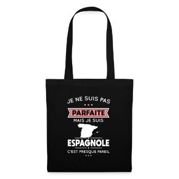 Je ne suis pas parfaite mais je suis Espagnole - Sac en tissu - noir - Devant