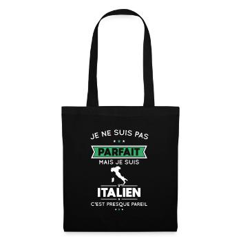 Je ne suis pas parfait mais je suis Italien - Sac en tissu - noir - Devant