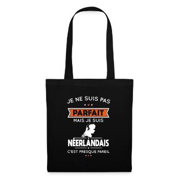 Je ne suis pas parfait mais je suis Néerlandais - Sac en tissu - noir - Devant