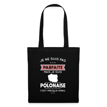 Je ne suis pas parfaite mais je suis Polonaise - Sac en tissu - noir - Devant