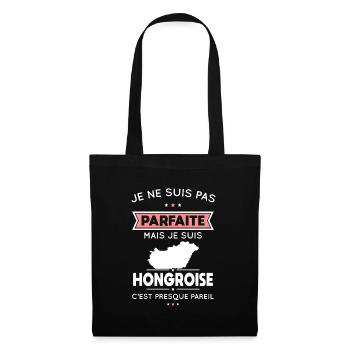 Je ne suis pas parfaite mais je suis Hongroise - Sac en tissu - noir - Devant