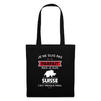 Je ne suis pas parfait mais je suis Suisse - Sac en tissu - noir - Devant
