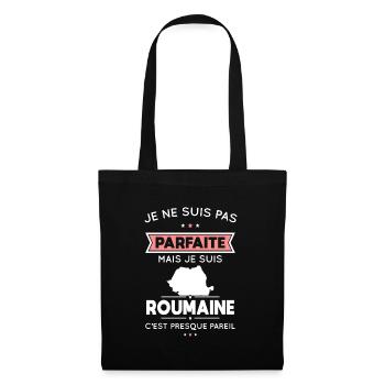 Je ne suis pas parfaite mais je suis Roumaine - Sac en tissu - noir - Devant