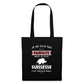 Je ne suis pas parfaite mais je suis Suissesse - Sac en tissu - noir - Devant