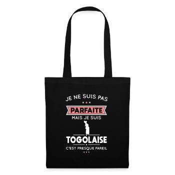 Je ne suis pas parfaite mais je suis Togolaise - Sac en tissu - noir - Devant