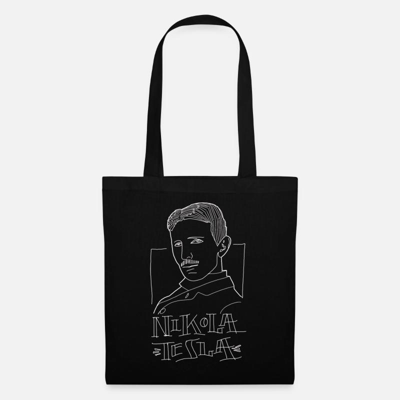Nikola Tesla Portrait - Stoffbeutel - Schwarz