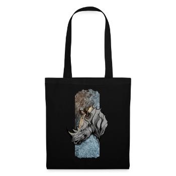 Majestic Titan: Rhino's Noble Stance - Tote Bag - black - Front